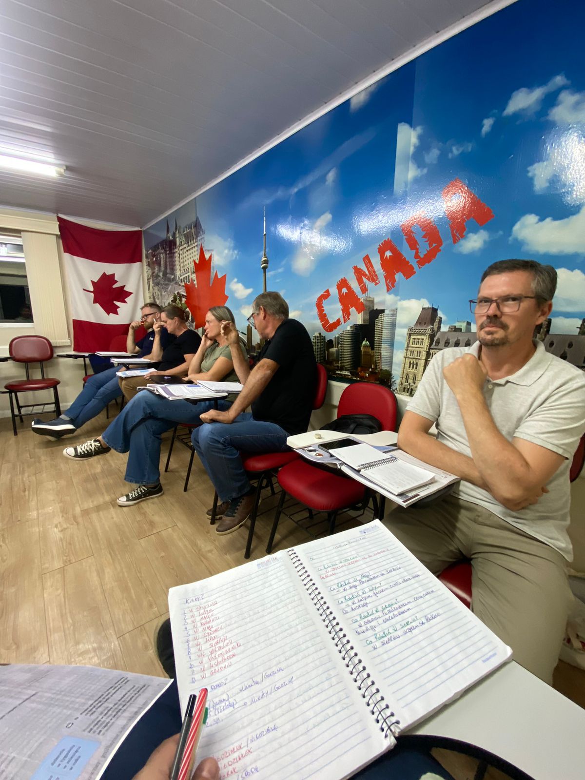 Alunos das aulas de polonês