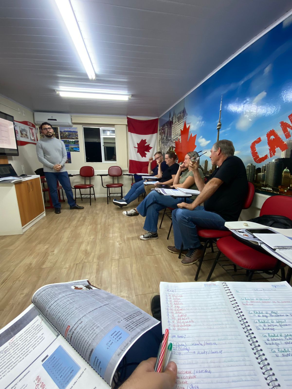 Alunos das aulas de polonês